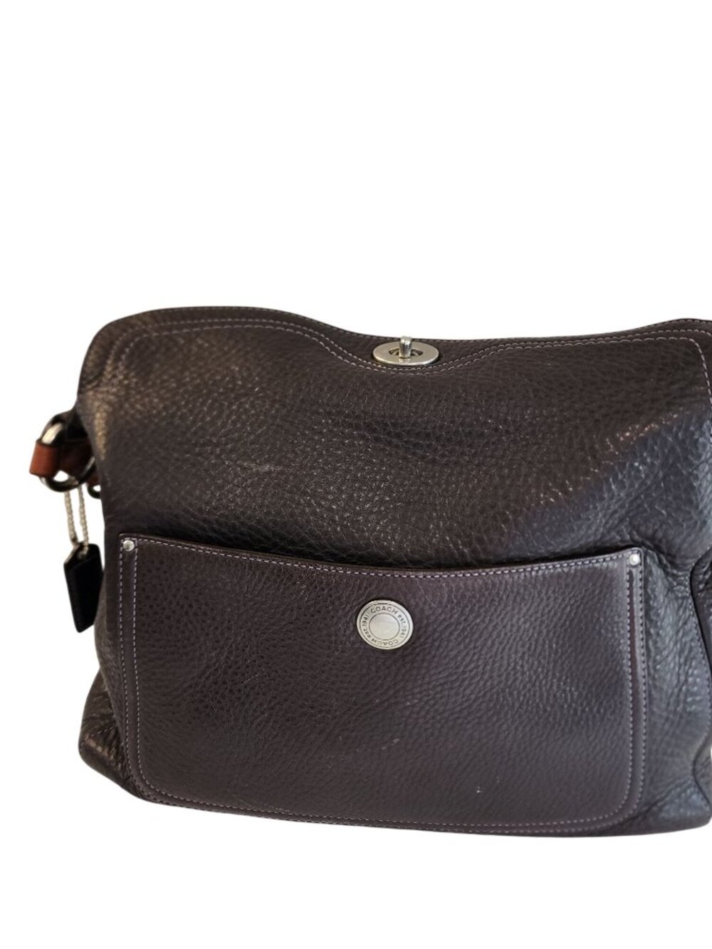 Vintage Coach Chelsea Hobo bag (Style 10131/10132) crafted from dark brown pebbl